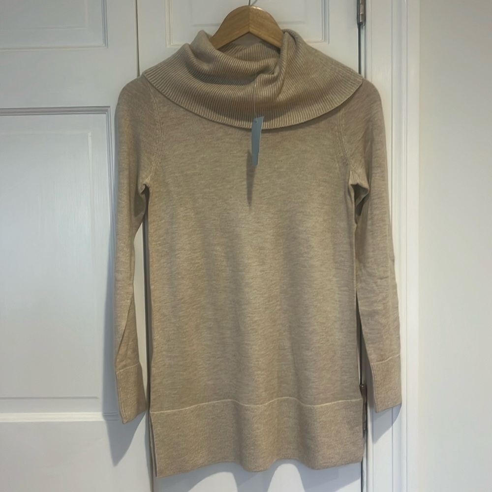 Loft light brown petite xxs tunic, nwt